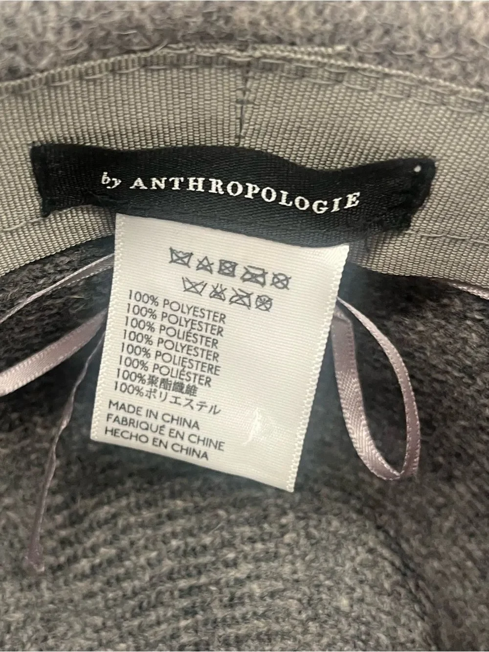Anthropologie Gray Knit Fedora Hat | Soft Wide Brim | One Size